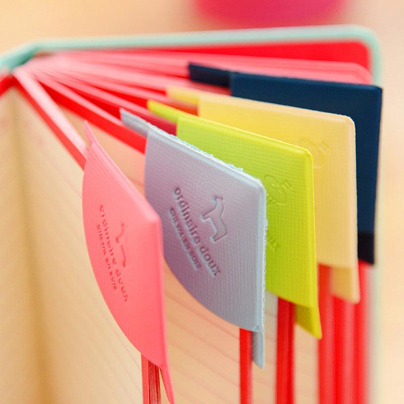 4pcs Multicolor Leather Bag Corner Bookmark