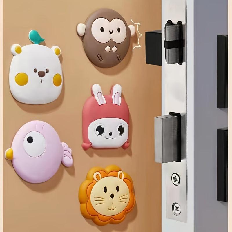 Colorful Cartoon Door Handle Pad - Thickened Silicone Door Stopper