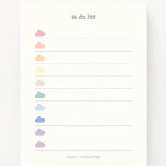 Colorful Clouds To Do List Memo Book - 50 Sheets