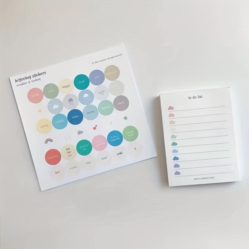 Colorful Clouds To Do List Memo Book - 50 Sheets