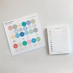 Colorful Clouds To Do List Memo Book - 50 Sheets