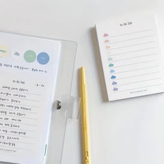Colorful Clouds To Do List Memo Book - 50 Sheets