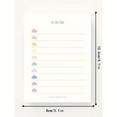 Colorful Clouds To Do List Memo Book - 50 Sheets