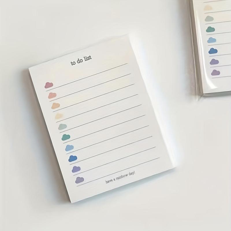 Colorful Clouds To Do List Memo Book - 50 Sheets