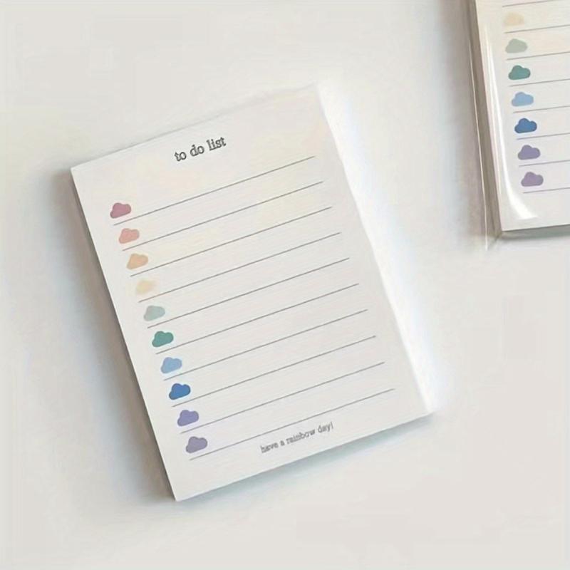 Colorful Clouds To Do List Memo Book - 50 Sheets