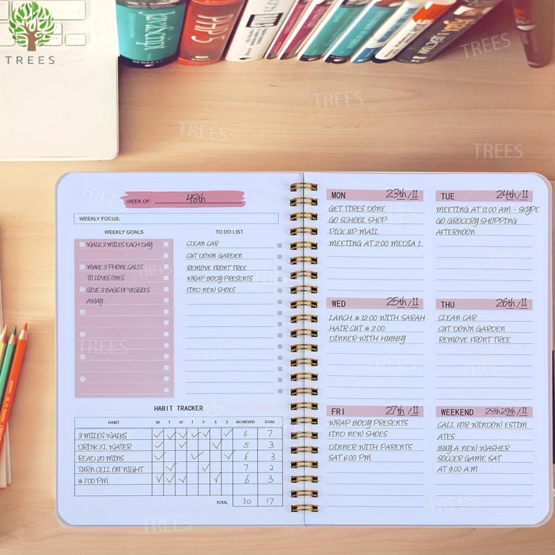 Trees Spiral A5 Planner Agenda School Supplies