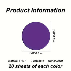 100pcs Transparent Neon Sticky Tabs Circle Translucent