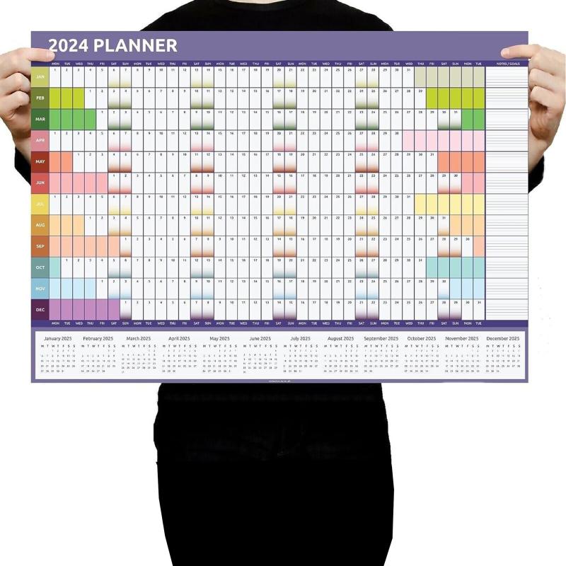1pc Wall Planner Calendar Full Year View January-December Home Office School