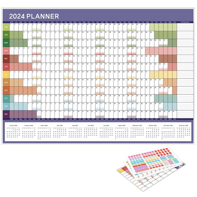 1pc Wall Planner Calendar Full Year View January-December Home Office School