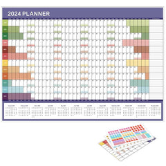 1pc Wall Planner Calendar Full Year View January-December Home Office School