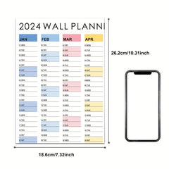 1pc Wall Planner Calendar Full Year View January-December Home Office School