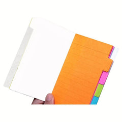 Divider Sticky Notes Tabbed Self Stick Lined Note Pad Assorted Neon Colors