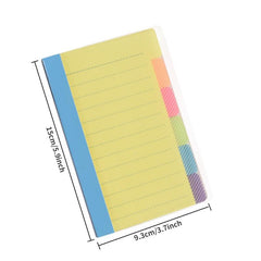Divider Sticky Notes Tabbed Self Stick Lined Note Pad Assorted Neon Colors