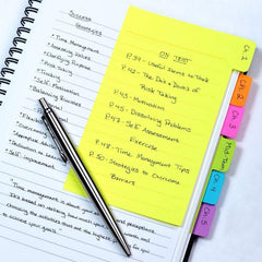 Divider Sticky Notes Tabbed Self Stick Lined Note Pad Assorted Neon Colors