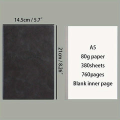 A5 Blank Inner Page Notebook with Soft Leather Cover