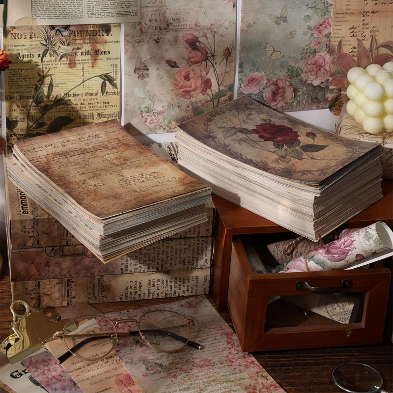 200 Sheets Vintage Scrapbook Paper Junk Journal Supplies