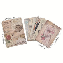 200 Sheets Vintage Scrapbook Paper Junk Journal Supplies
