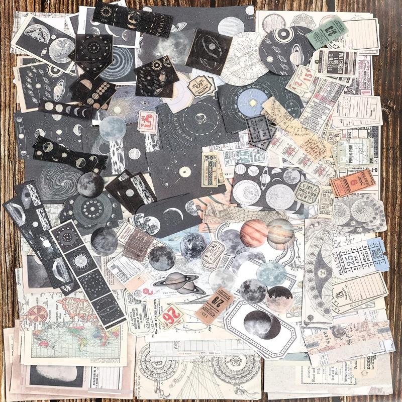 200pc Vintage Scrapbook Supplies Pack For DIY Planners Art Journaling