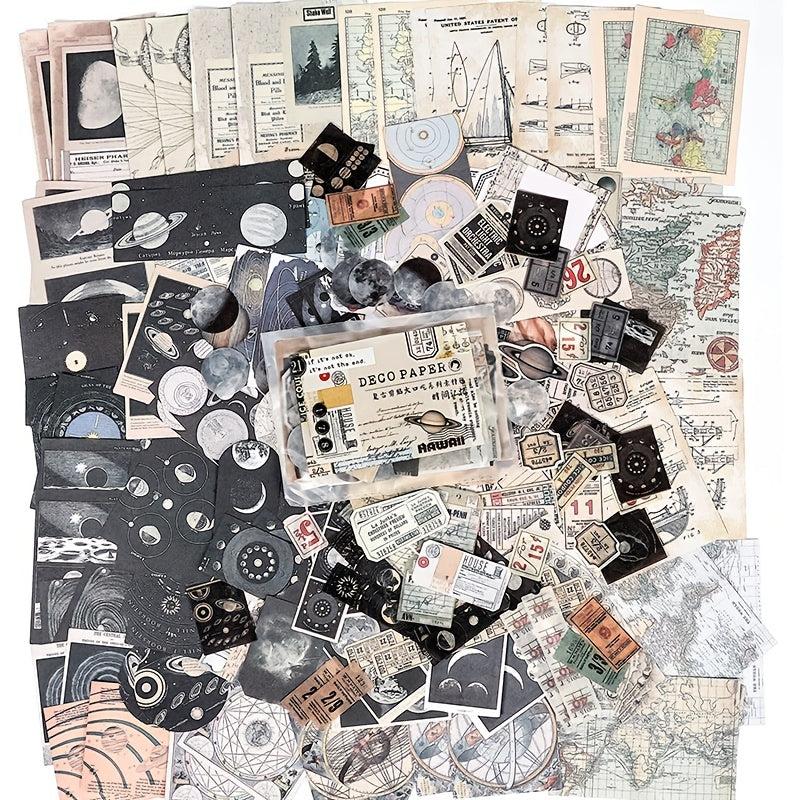 200pc Vintage Scrapbook Supplies Pack For DIY Planners Art Journaling
