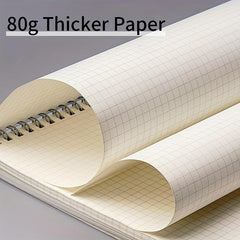 1pc 80 Sheet 160 Page Spiral Grid Notebook A5 B5 Ring Notepad