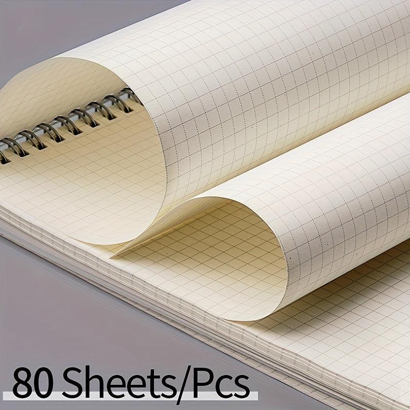 1pc 80 Sheet 160 Page Spiral Grid Notebook A5 B5 Ring Notepad
