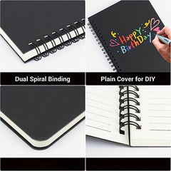 3pcs Spiral Lined A5 Notebook 60 Pages Hardcover Journal Notepad