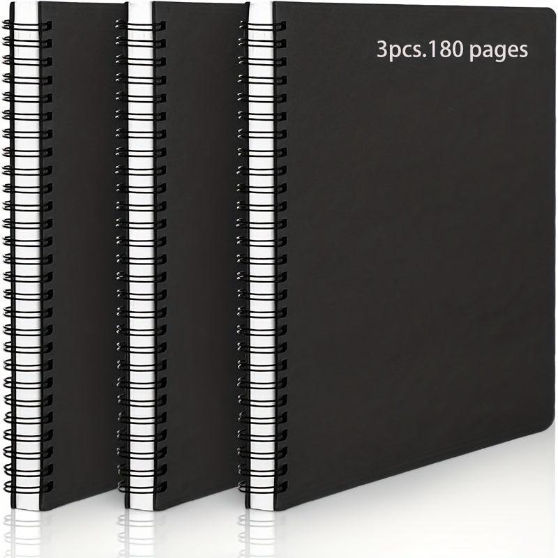 3pcs Spiral Lined A5 Notebook 60 Pages Hardcover Journal Notepad