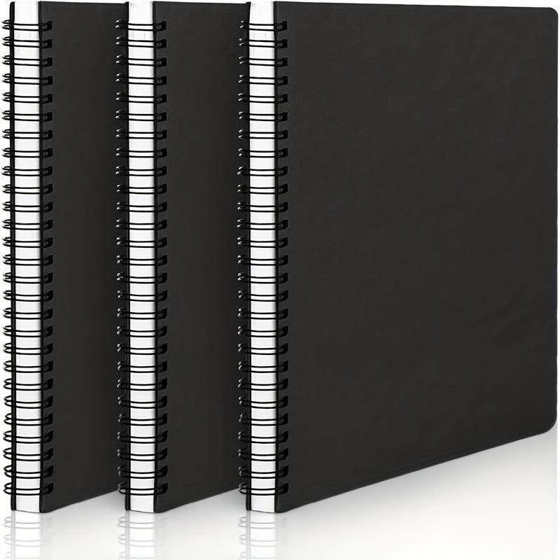 3pcs Spiral Lined A5 Notebook 60 Pages Hardcover Journal Notepad