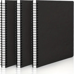 3pcs Spiral Lined A5 Notebook 60 Pages Hardcover Journal Notepad