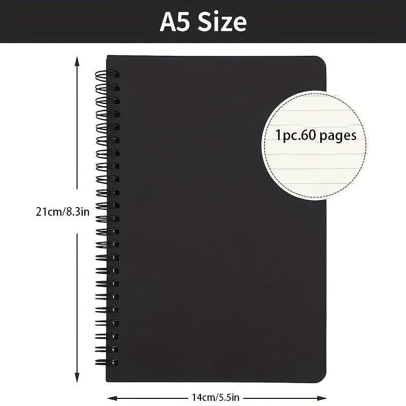 3pcs Spiral Lined A5 Notebook 60 Pages Hardcover Journal Notepad