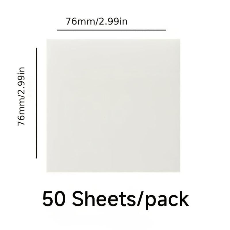 50 Sheets Transparent Sticky Notes Scrapes Stickers Note Pads Clear Notepad