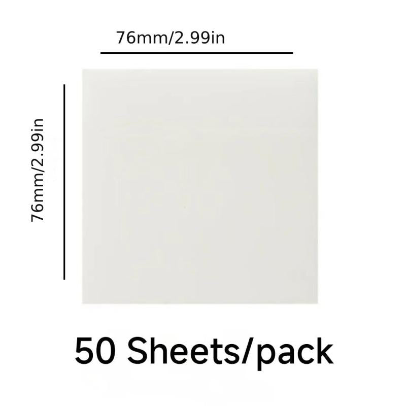 50 Sheets Transparent Sticky Notes Scrapes Stickers Note Pads Clear Notepad