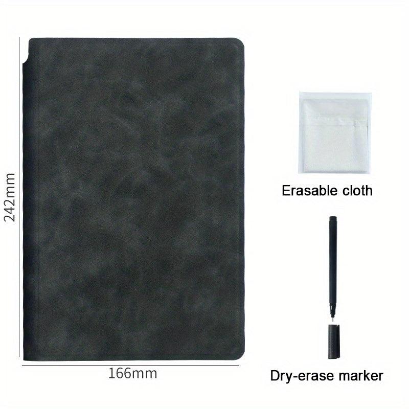 Portable A5 Whiteboard Notebook Weekly Planner Leather Memo Pen & Cloth