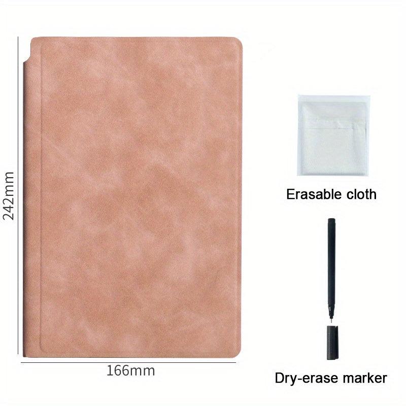 Portable A5 Whiteboard Notebook Weekly Planner Leather Memo Pen & Cloth