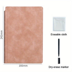 Portable A5 Whiteboard Notebook Weekly Planner Leather Memo Pen & Cloth