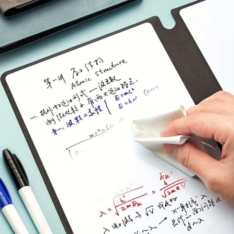 Portable A5 Whiteboard Notebook Weekly Planner Leather Memo Pen & Cloth
