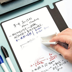 Portable A5 Whiteboard Notebook Weekly Planner Leather Memo Pen & Cloth