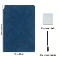 Portable A5 Whiteboard Notebook Weekly Planner Leather Memo Pen & Cloth