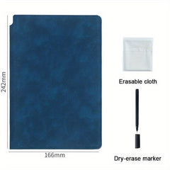 Portable A5 Whiteboard Notebook Weekly Planner Leather Memo Pen & Cloth