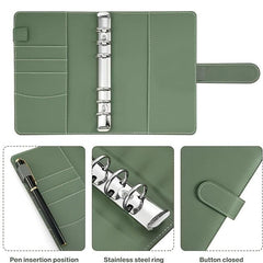 A5 PU Leather Budget Binder with Zipper, Pen, Touch Screen Stylus