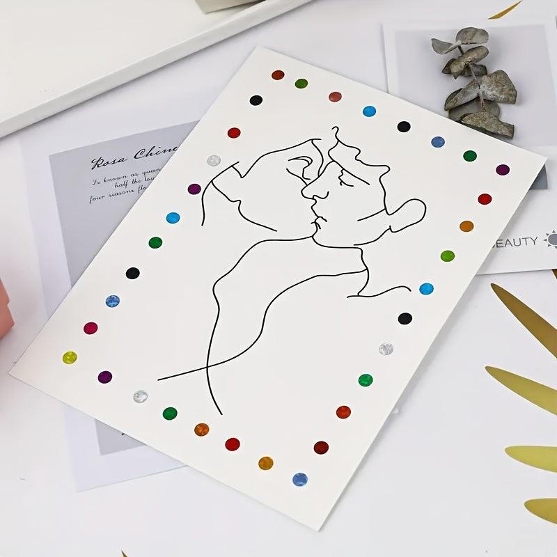 1760pcs 2.54 10.16cm Dot Labels Coded Laser Glitter Stickers