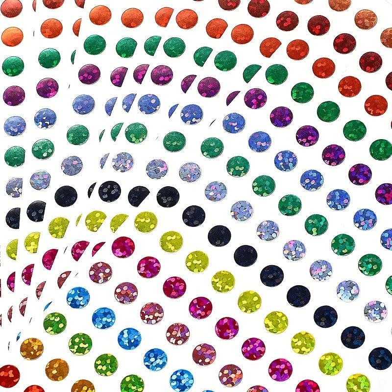 1760pcs 2.54 10.16cm Dot Labels Coded Laser Glitter Stickers