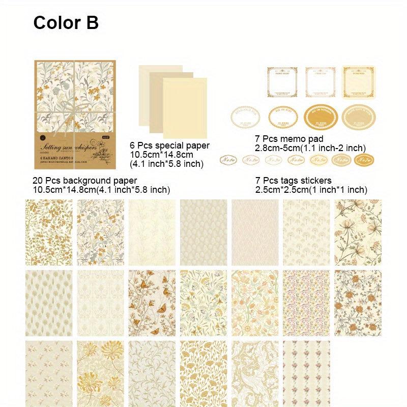 40 Vintage Scrapbook Paper Sheets for DIY Scrapbooks Journals Photo Albums