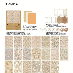 40 Vintage Scrapbook Paper Sheets for DIY Scrapbooks Journals Photo Albums
