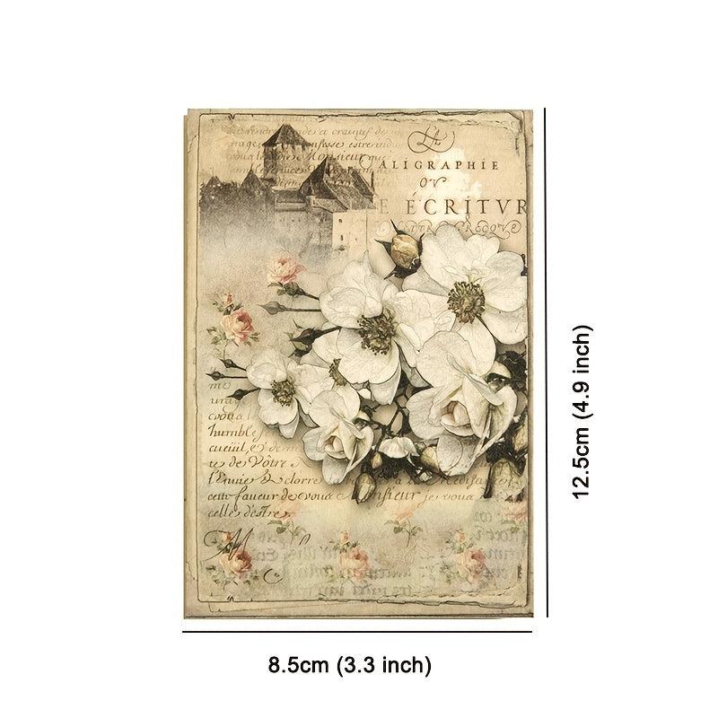 100 Sheets Vintage Scrapbook Paper DIY Craft Supplies for Students & Adults