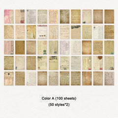 100 Sheets Vintage Scrapbook Paper DIY Craft Supplies for Students & Adults