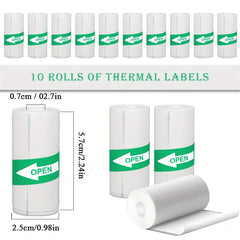 10 Pcs Mini Printer Self Adhesive Thermal Sticker Paper