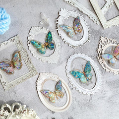 10pcs Hollow Relief Collage Romantic Encounter Vintage Stickers