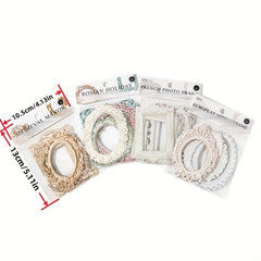 10pcs Hollow Relief Collage Romantic Encounter Vintage Stickers