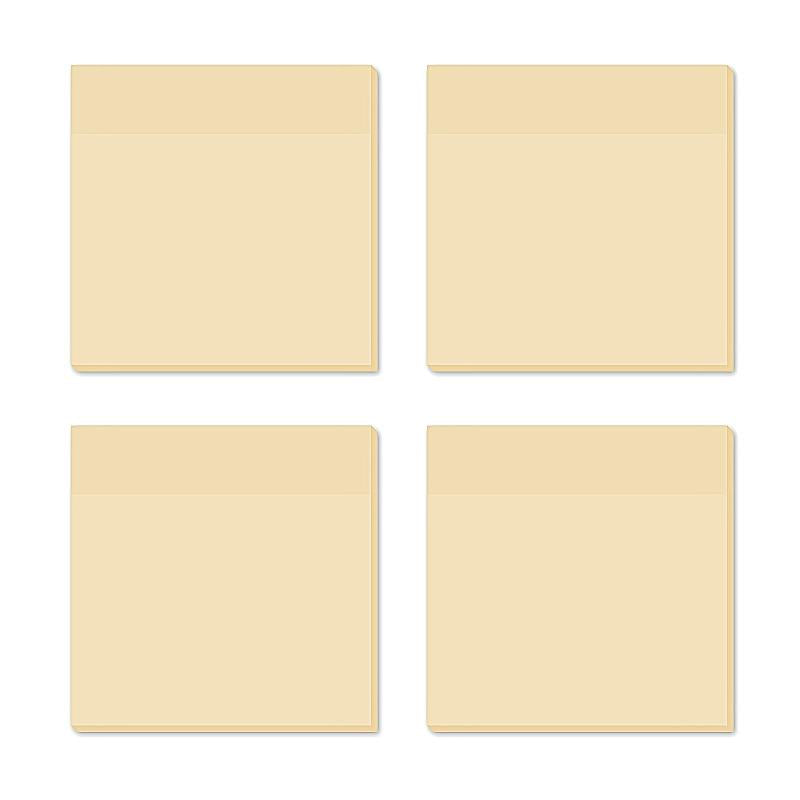 4pcs Clear Sticky Notes Pastel Colors 3x3 Inch Morandi Translucent Sticky Notes